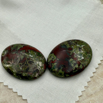 Dragon Blood Stone Worry Stone – Natural Palm Stone, Polished Pocket Crystal