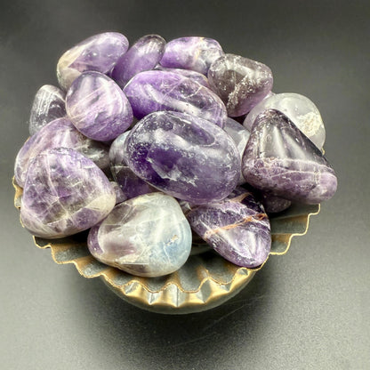 Amethyst Tumbled Stone – Natural Amethyst Crystal for Healing, Stress Relief, Sleep, Meditation & Chakra Balance