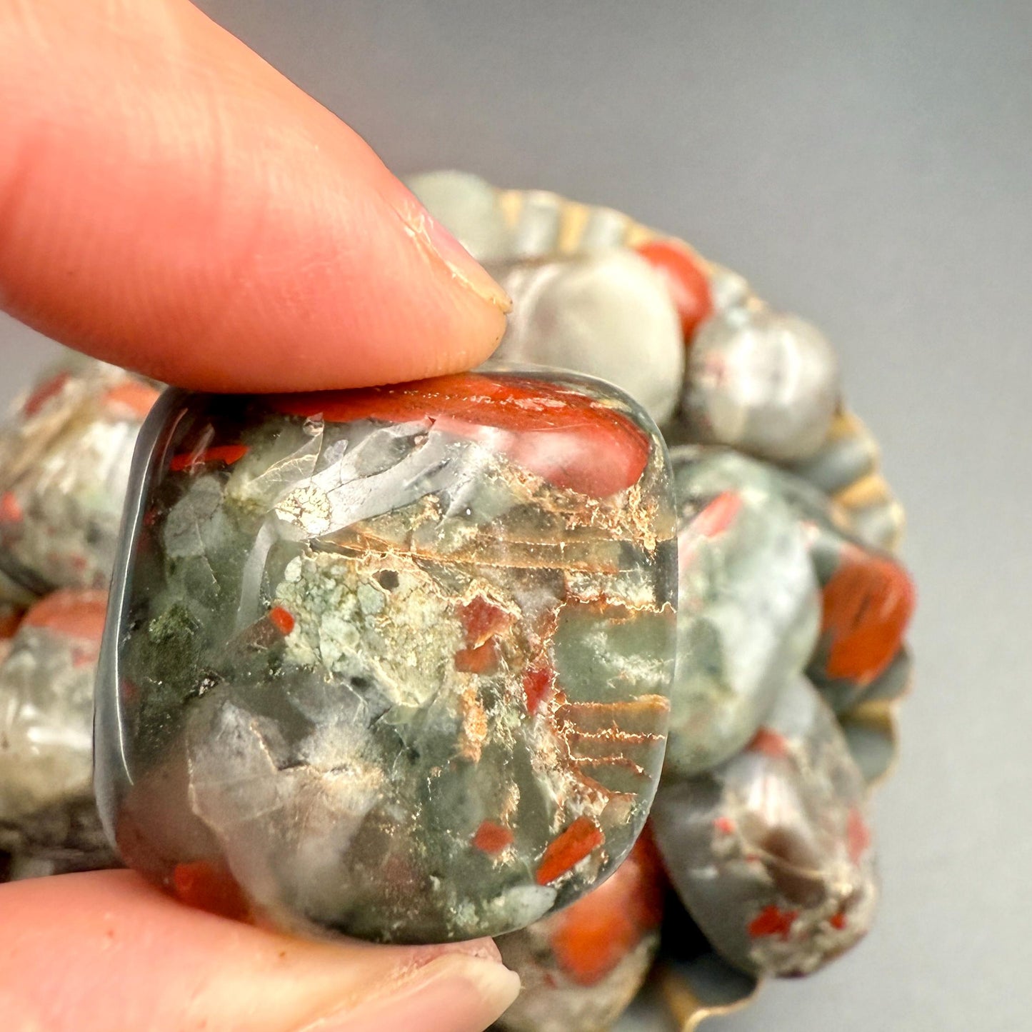 African Bloodstone Tumbled Stone – Natural Healing Crystal for Strength, Courage, Vitality & Protection