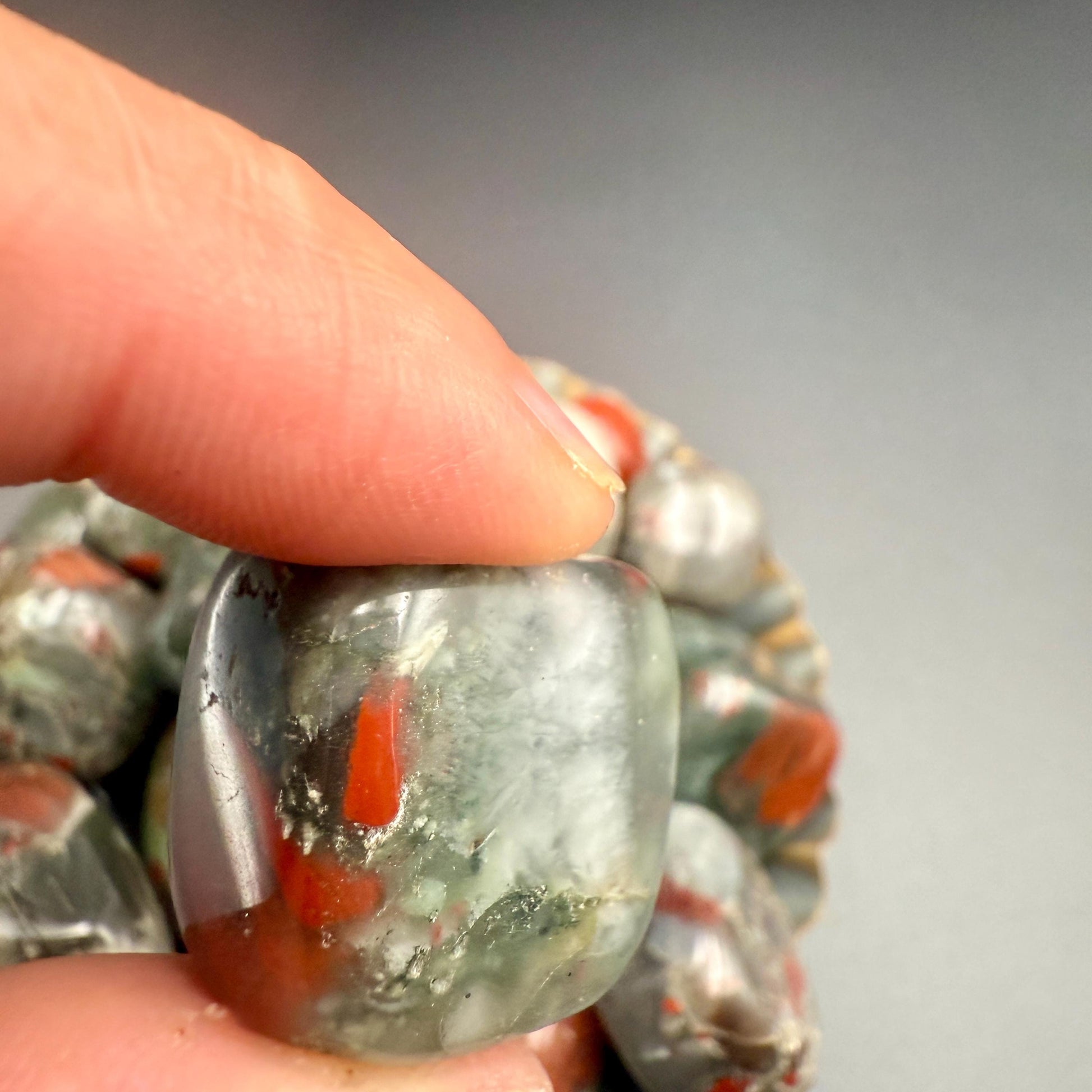 African Bloodstone Tumbled Stone – Natural Healing Crystal for Strength, Courage, Vitality & Protection