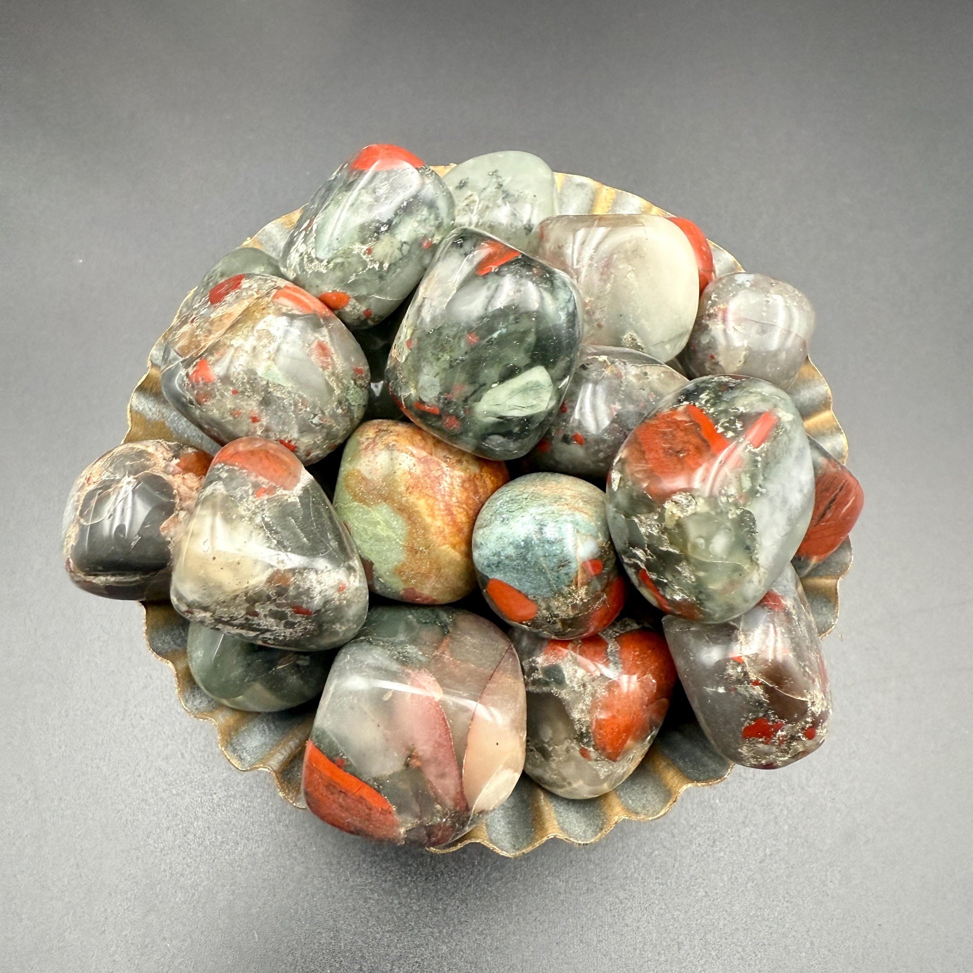 African Bloodstone Tumbled Stone – Natural Healing Crystal for Strength, Courage, Vitality & Protection