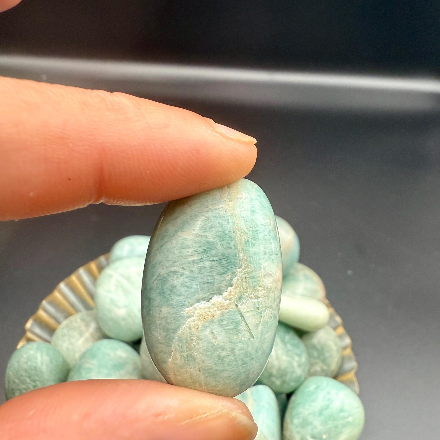 Amazonite Tumbled Stone – Natural Calming Crystal for Truth, Communication, Anxiety Relief & Harmony