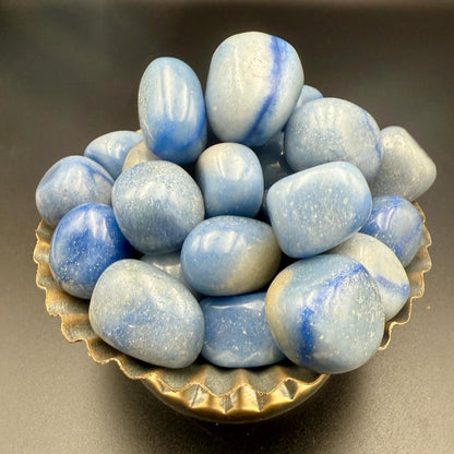Blue Aventurine Tumbled Stone – Natural Crystal for Focus, Confidence, Inner Strength & Mental Clarity