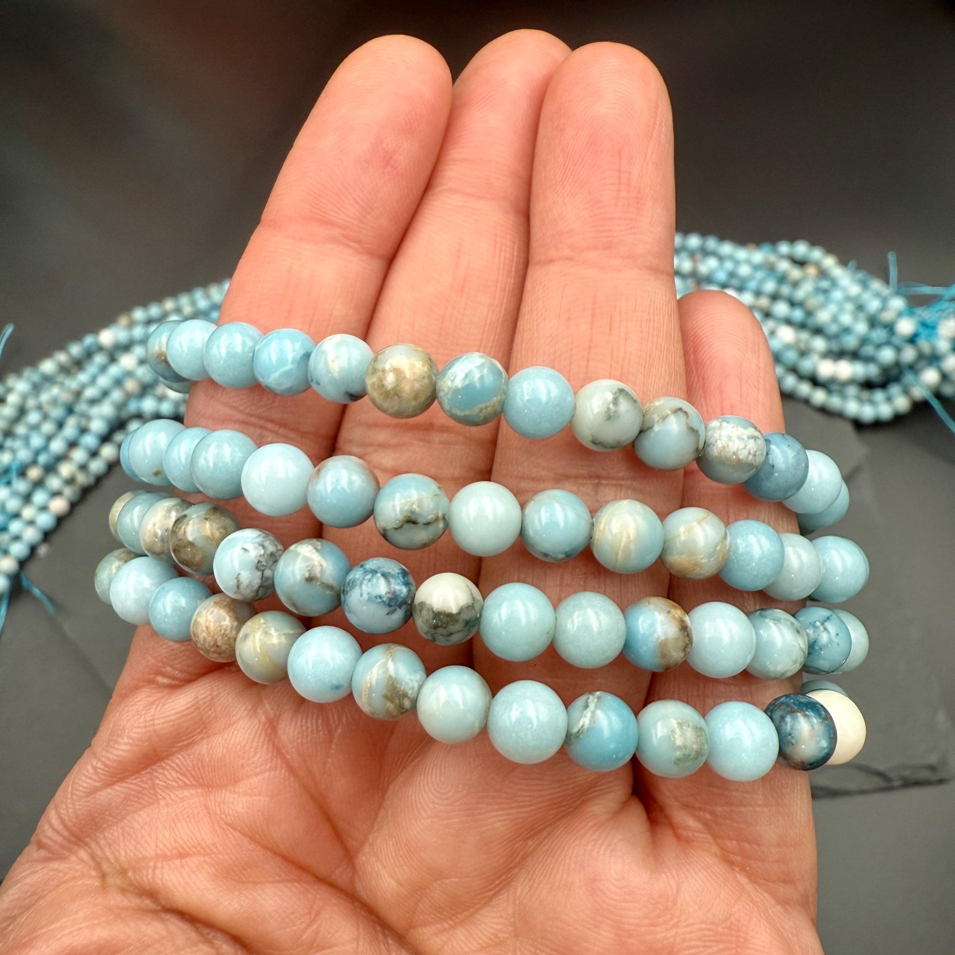 AAA Larimar Bracelet | Dominican Atlantis Stone, Handmade
