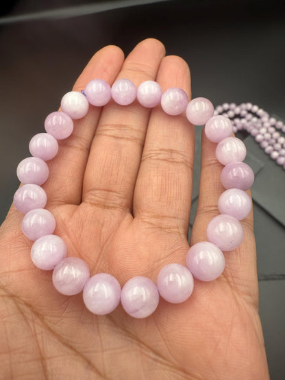 AAA Premium Kunzite Bracelet 8.6-8.8 mm Beads – Pink Spodumene for Love, Calm & Emotional Healing | Shazu.com