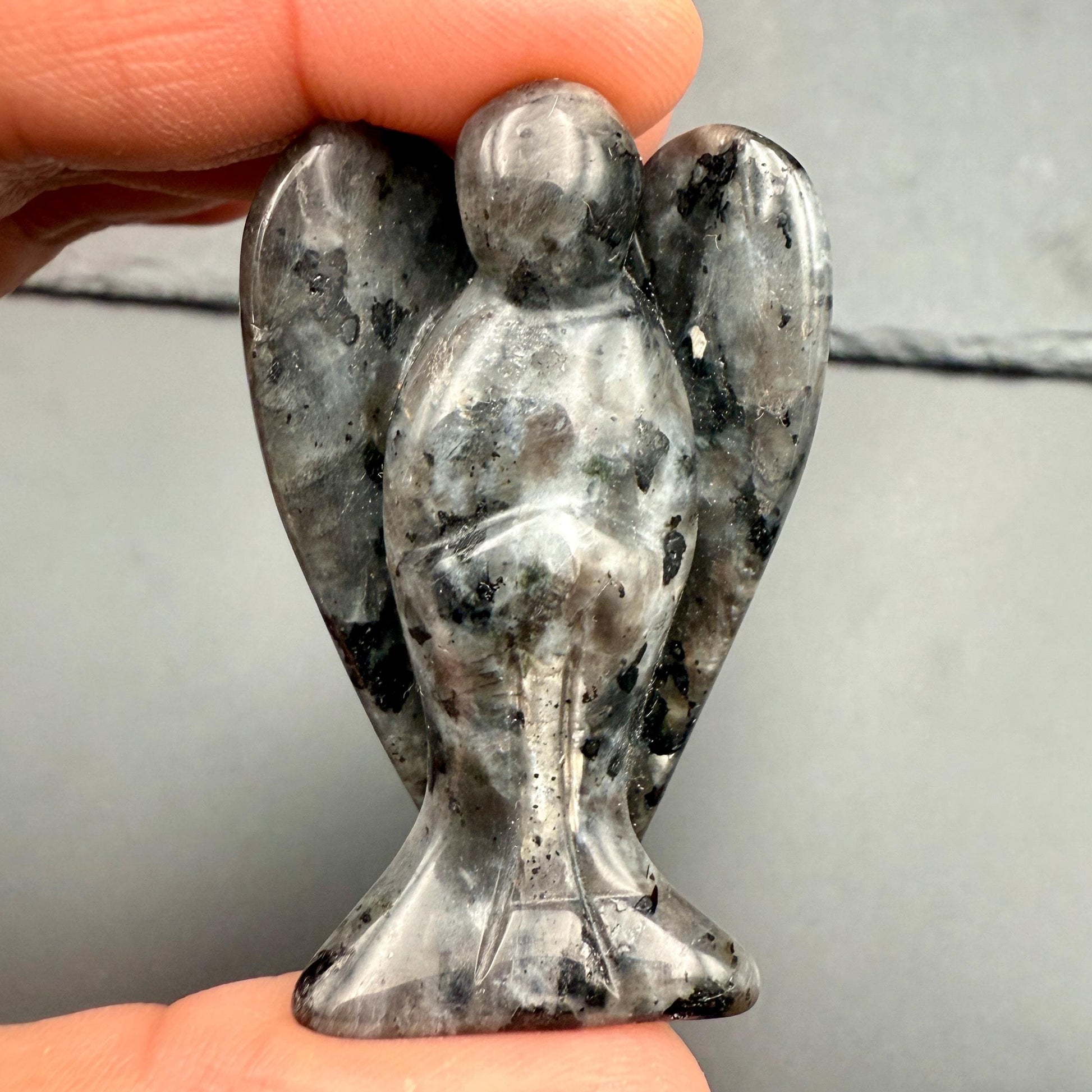 Larvikite Guardian Angel – Crystal of Protection, Grounding & Ancestral Wisdom (2")