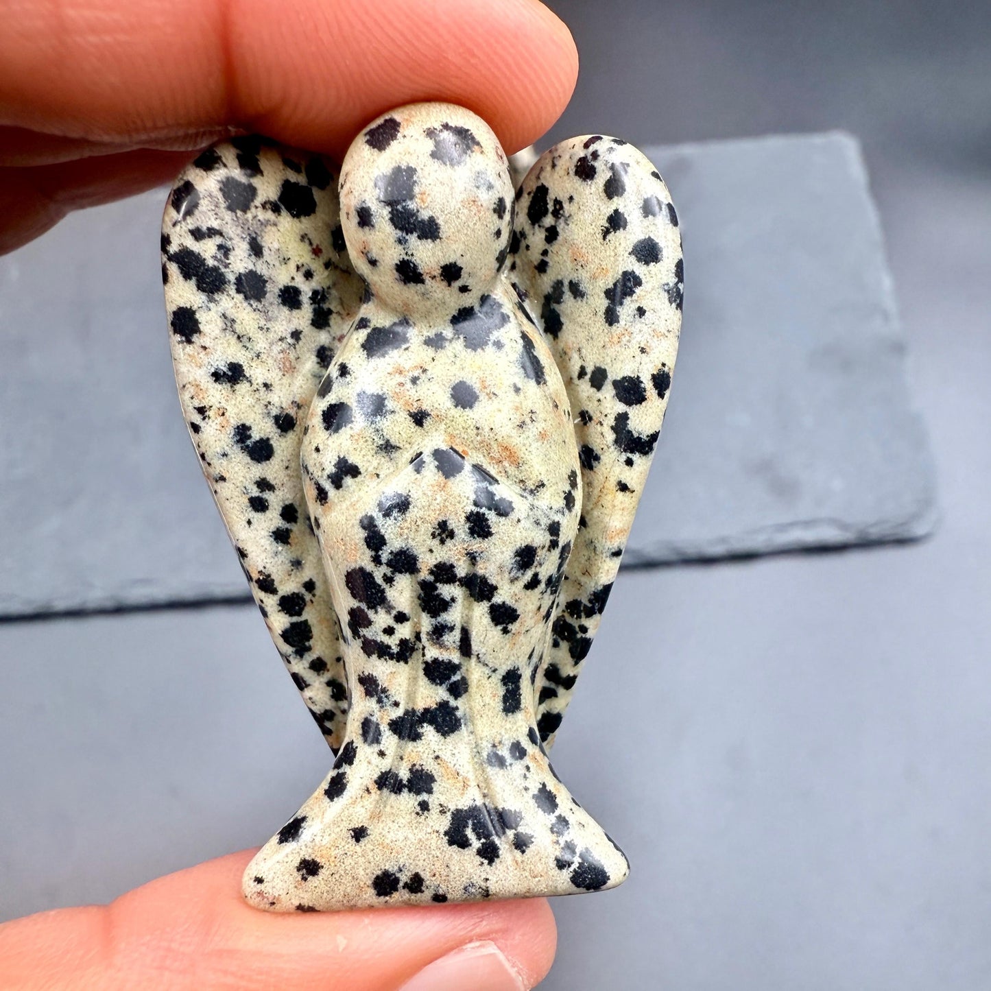 Dalmatian Jasper Angel – Crystal of Joy, Protection & Playful Energy (2")