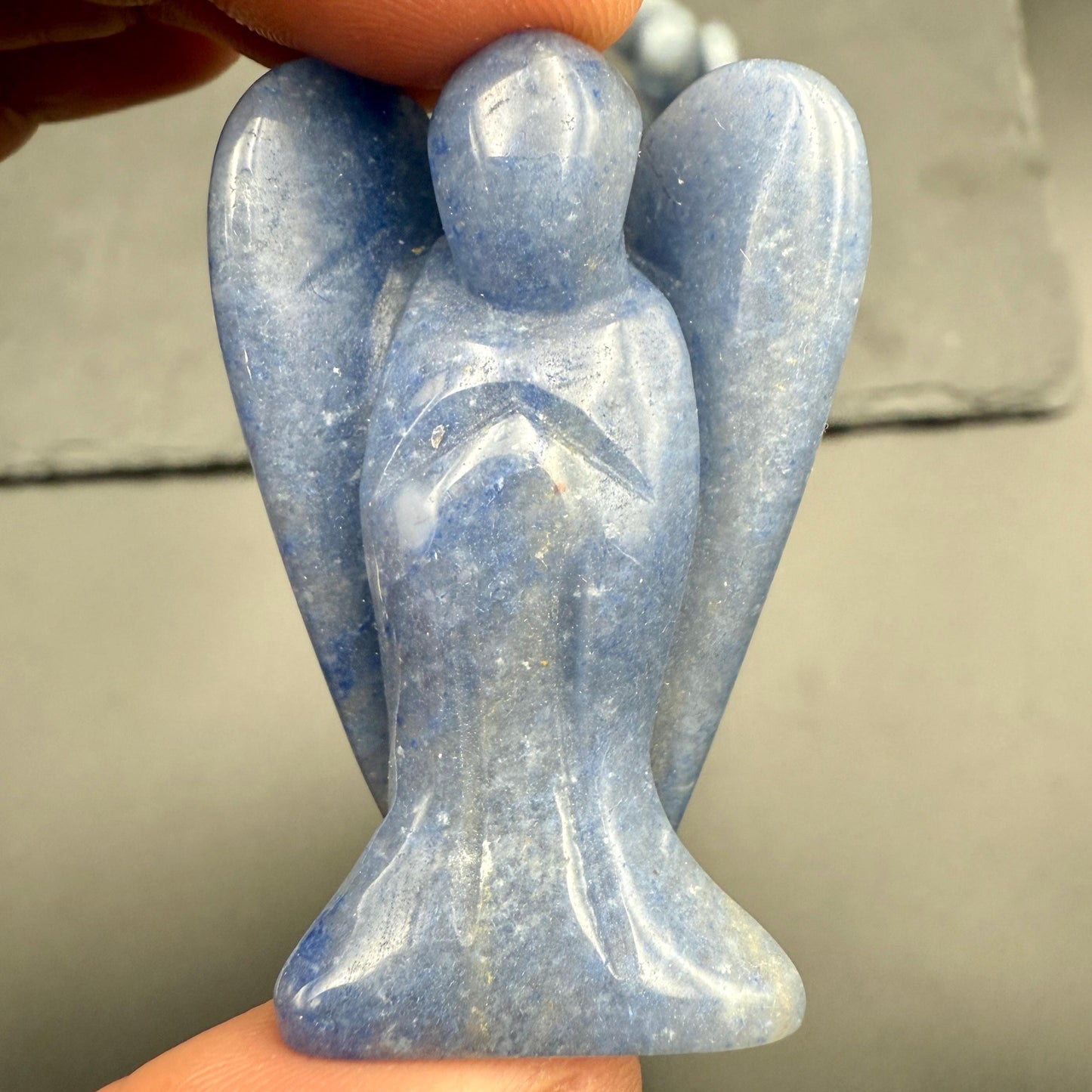 Blue Aventurine Angel – Crystal of Calm, Focus & Intuitive Clarity (2")