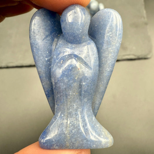 Blue Aventurine Angel – Crystal of Calm, Focus & Intuitive Clarity (2")