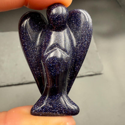 Blue Goldstone Angel – Crystal of Confidence, Ambition & Cosmic Energy (2")