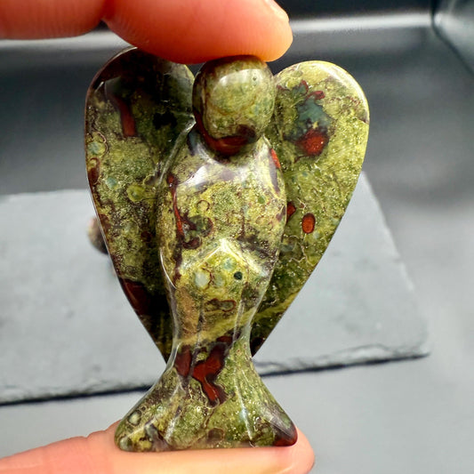Dragon Blood Jasper Guardian Angel – Crystal of Strength, Courage & Life Force Energy (2")