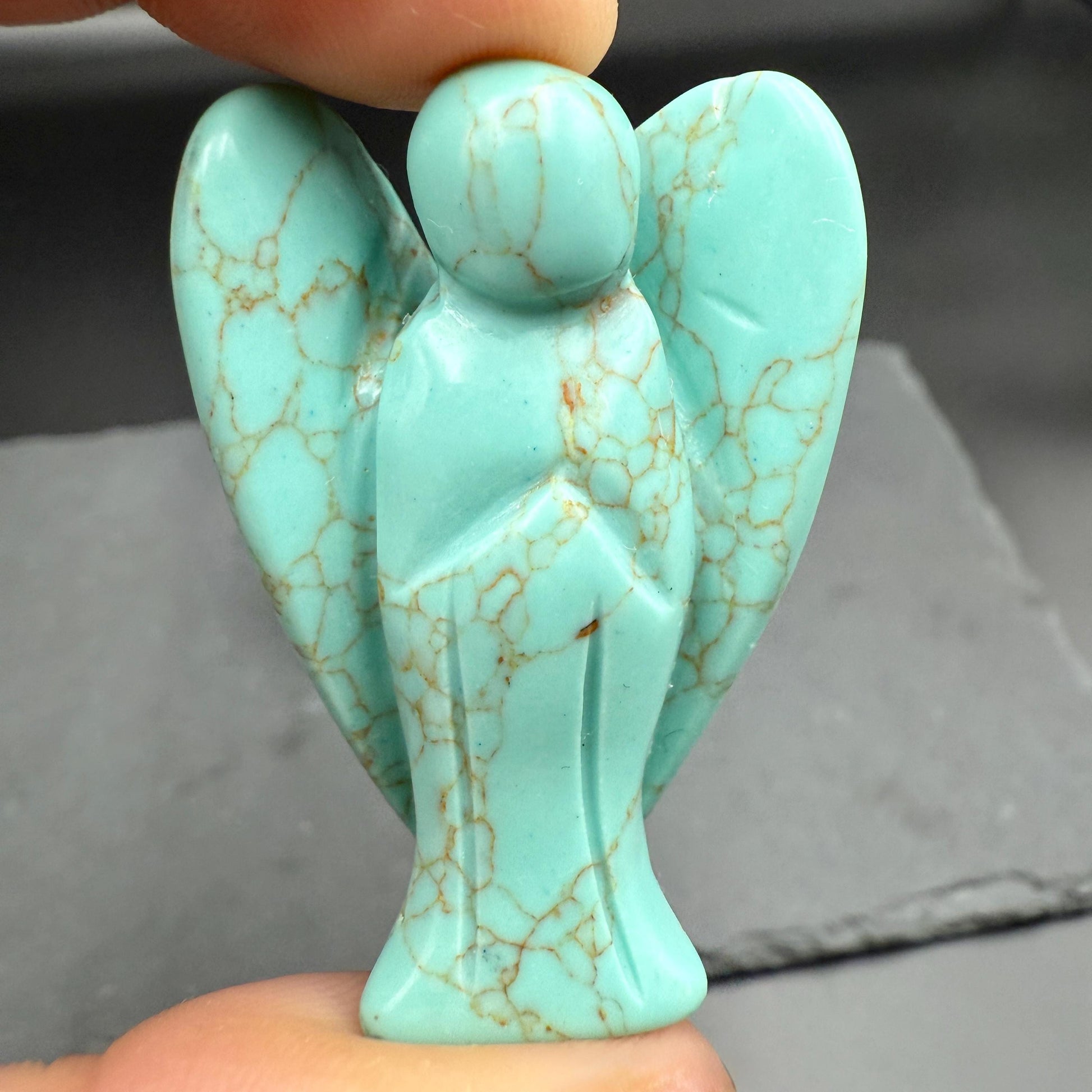 Howlite Turquoise Guardian Angel – Crystal of Calm, Expression & Positive Energy (2")