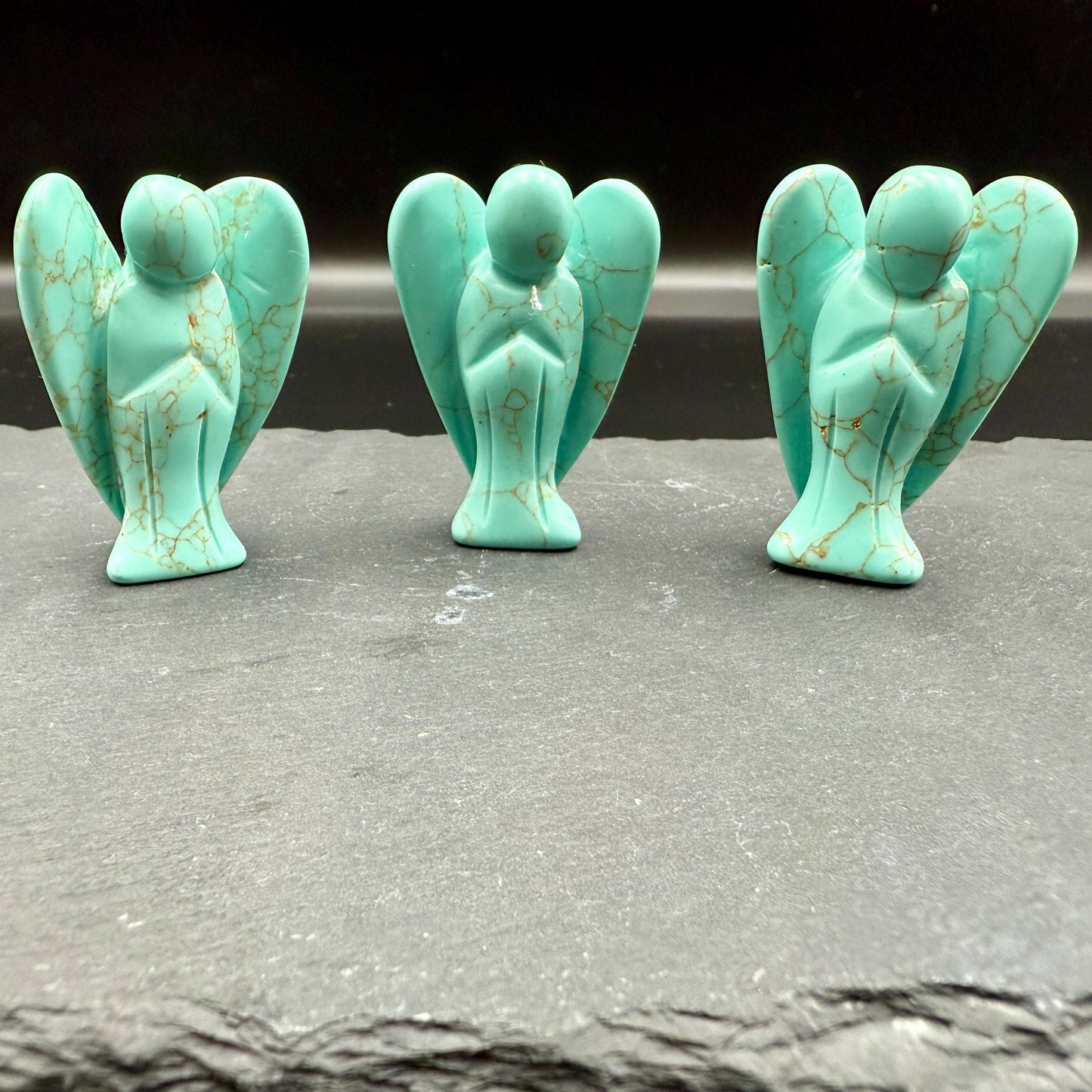 Howlite Turquoise Guardian Angel – Crystal of Calm, Expression & Positive Energy (2")