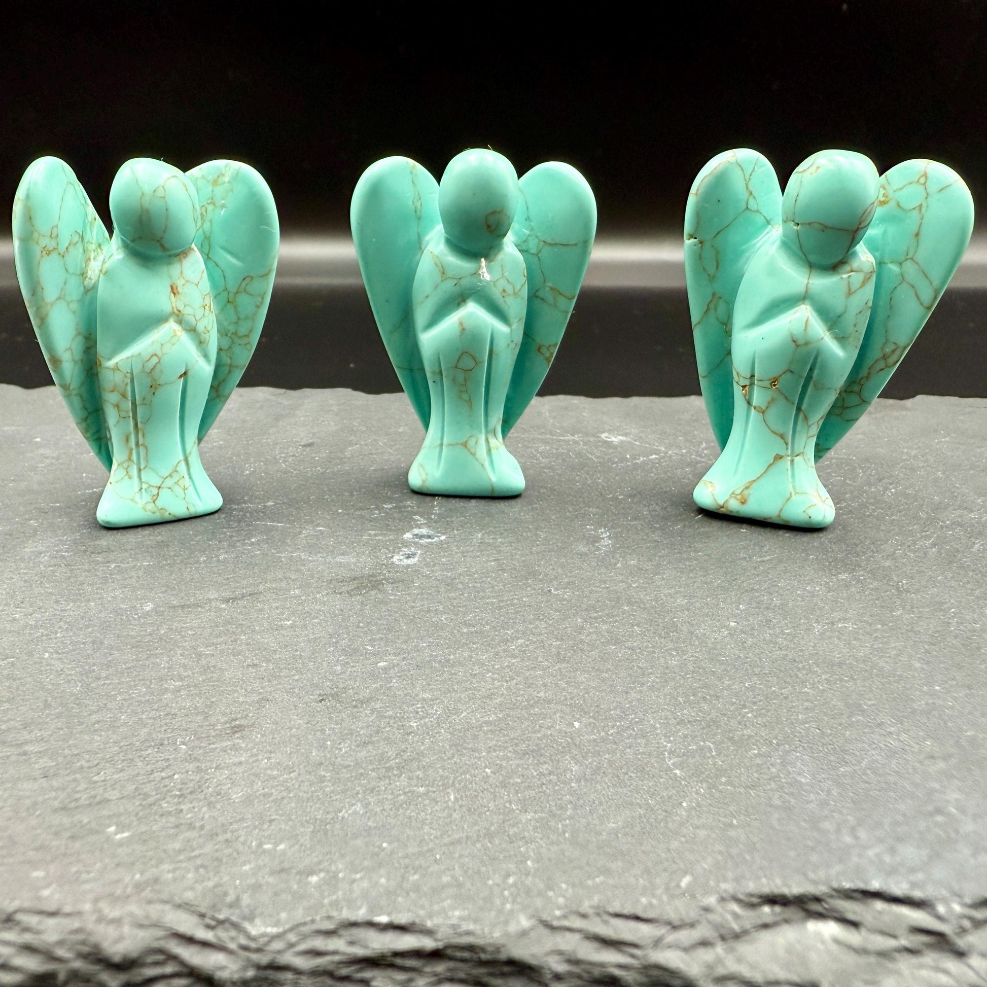 Howlite Turquoise Guardian Angel – Crystal of Calm, Expression & Positive Energy (2")