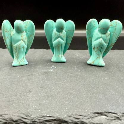 Howlite Turquoise Guardian Angel – Crystal of Calm, Expression & Positive Energy (2")