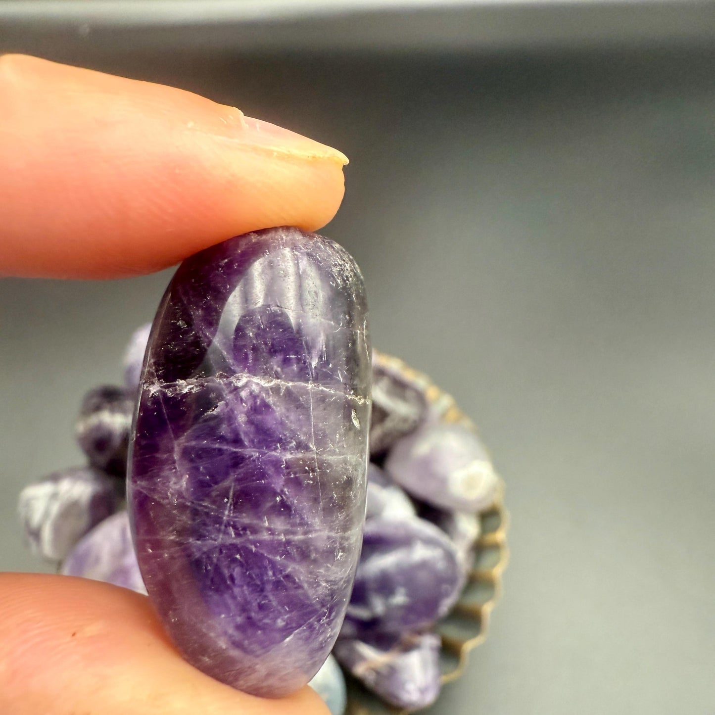 Amethyst Tumbled Stone – Natural Amethyst Crystal for Healing, Stress Relief, Sleep, Meditation & Chakra Balance