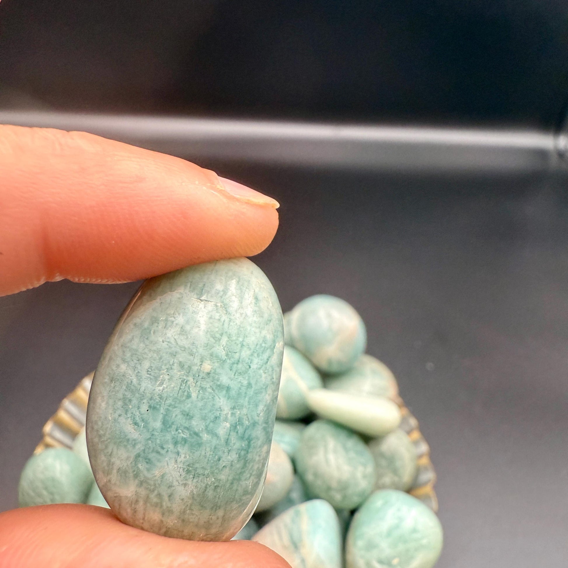 Amazonite Tumbled Stone – Natural Calming Crystal for Truth, Communication, Anxiety Relief & Harmony