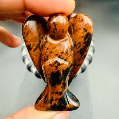 Mahogany Obsidian Angel – Crystal of Strength, Protection & Emotional Release (2")