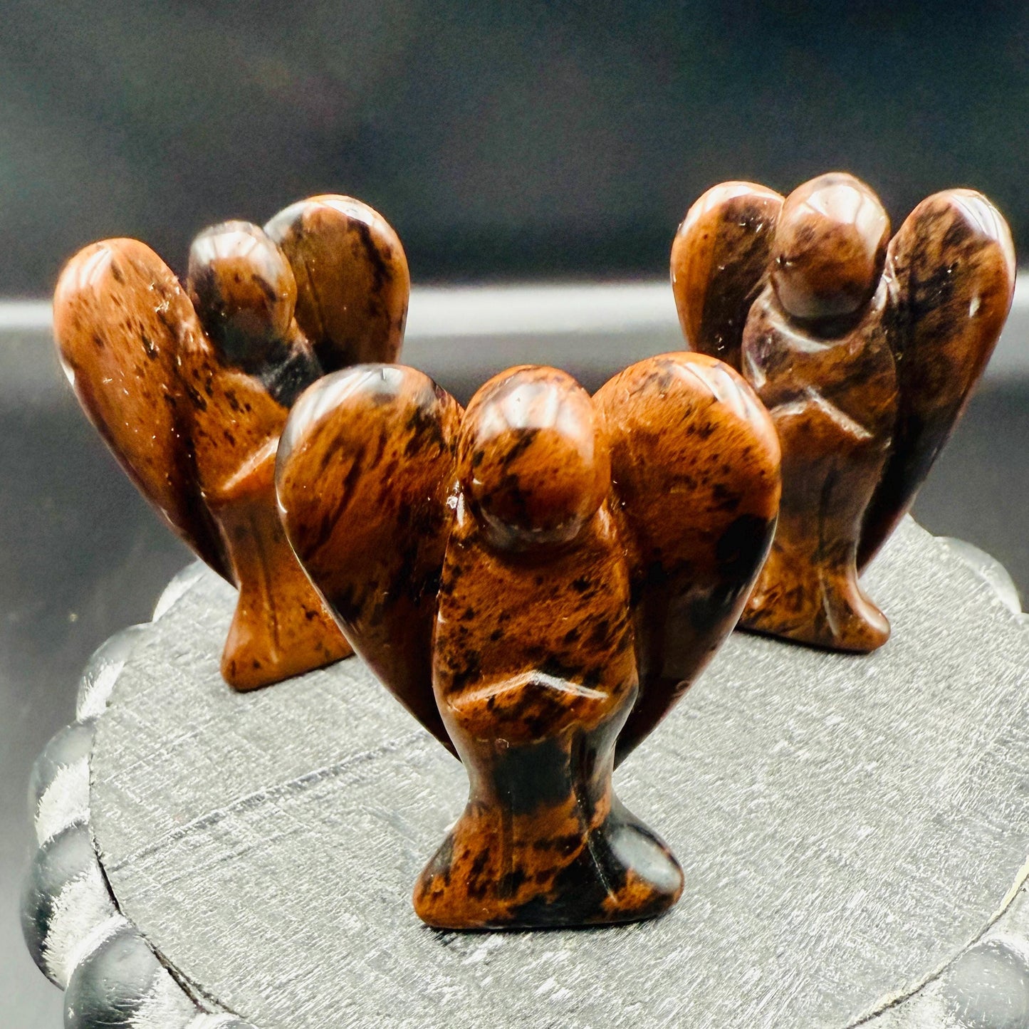Mahogany Obsidian Angel – Crystal of Strength, Protection & Emotional Release (2")