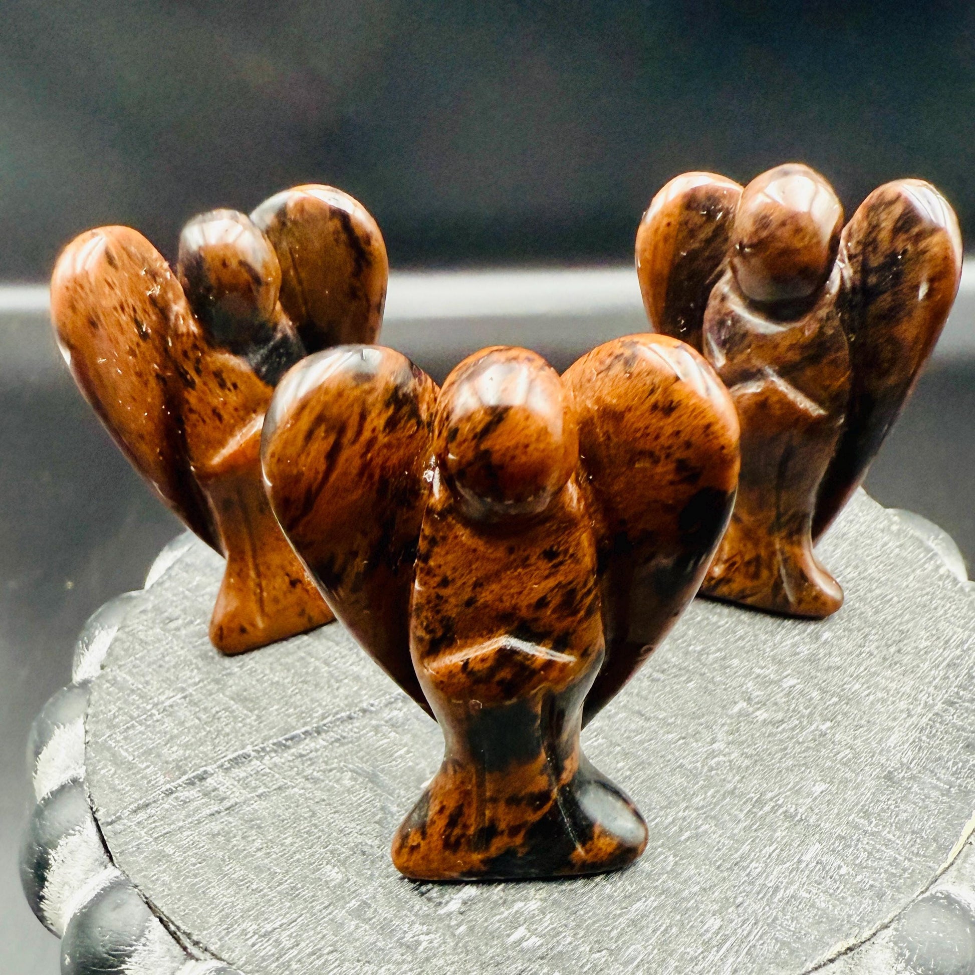 Mahogany Obsidian Angel – Crystal of Strength, Protection & Emotional Release (2")