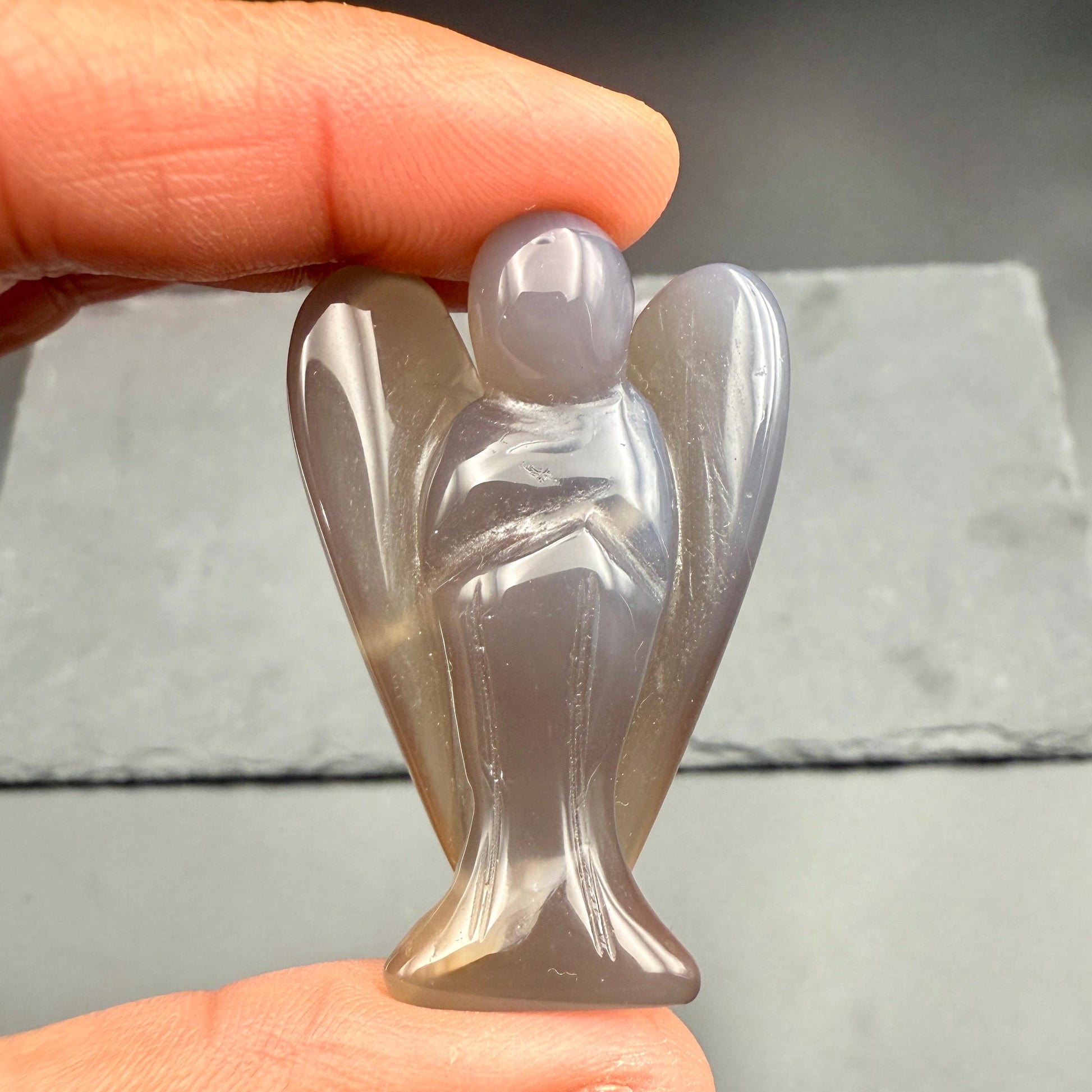Botswana Agate Angel – Crystal of Comfort, Stability & Gentle Healing (2")