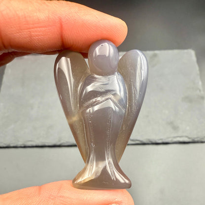 Botswana Agate Angel – Crystal of Comfort, Stability & Gentle Healing (2")