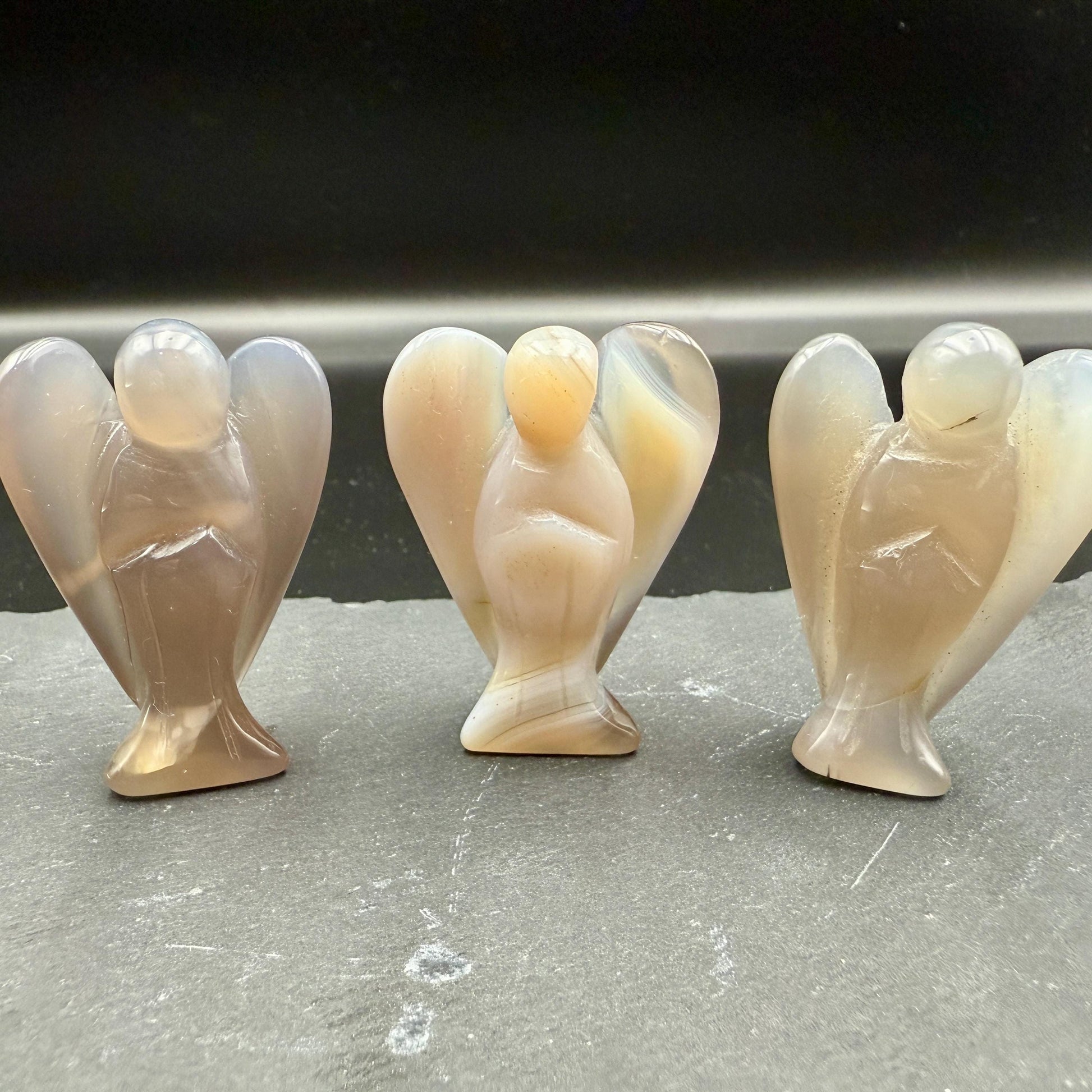 Botswana Agate Angel – Crystal of Comfort, Stability & Gentle Healing (2")