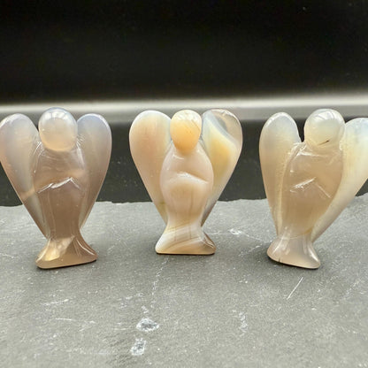 Botswana Agate Angel – Crystal of Comfort, Stability & Gentle Healing (2")