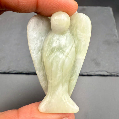 Natural Jade Angel – Crystal of Harmony, Luck & Protection (2")