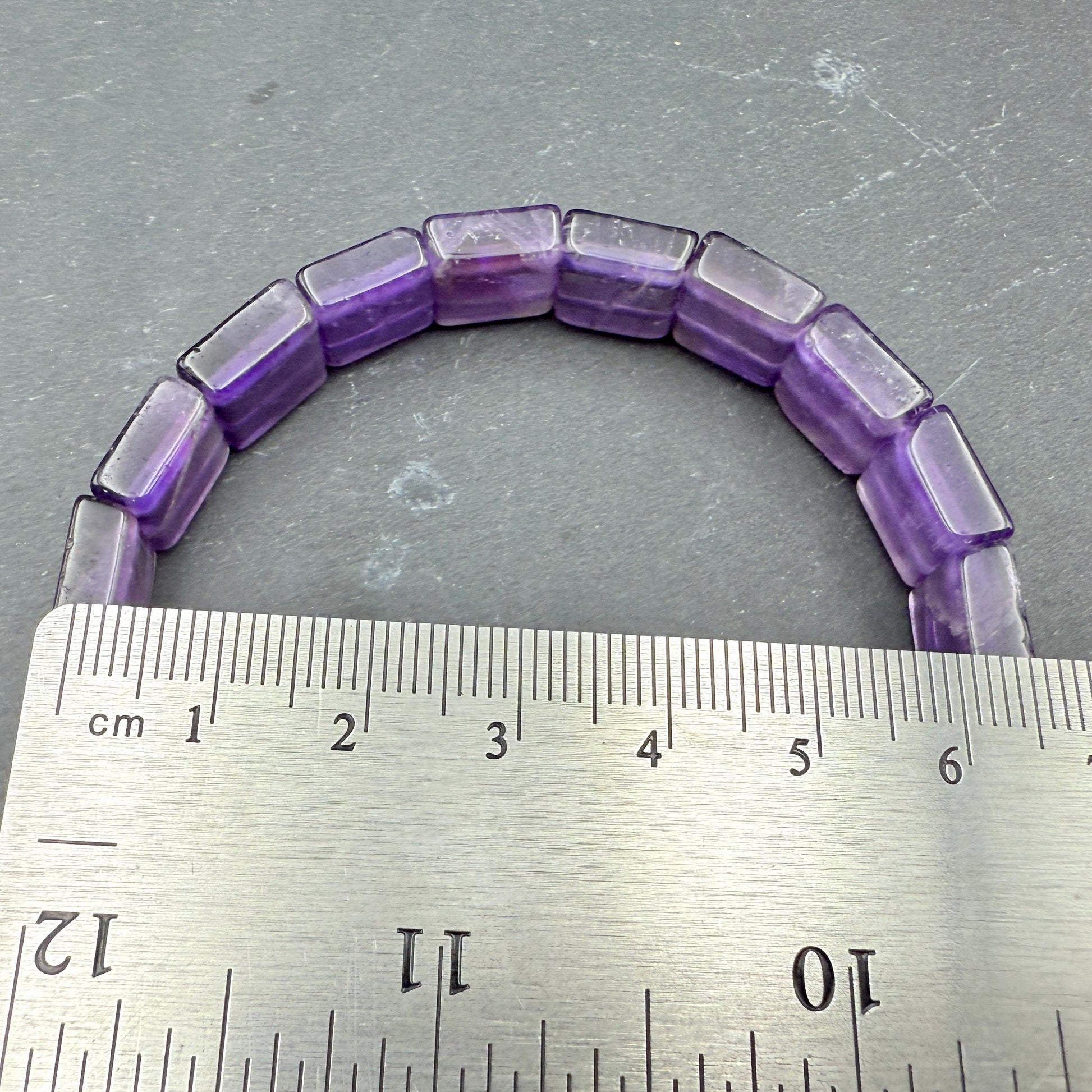 Amethyst Bracelet 11MM – Square Pyramid Cut Crystal for Calm, Intuition & Spiritual Protection