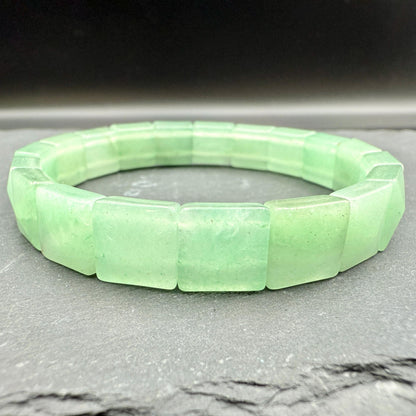 Green Aventurine Bracelet 11MM – Square Pyramid Cut Crystal for Luck, Prosperity & Emotional Harmony