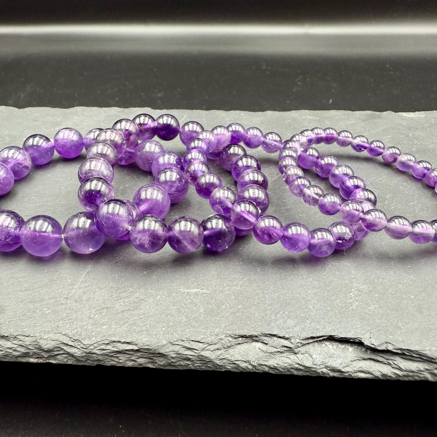 Natural Deep Purple Brazil Amethyst Bracelet (6mm-12mm) | High Grade February Birthstone Jewelry