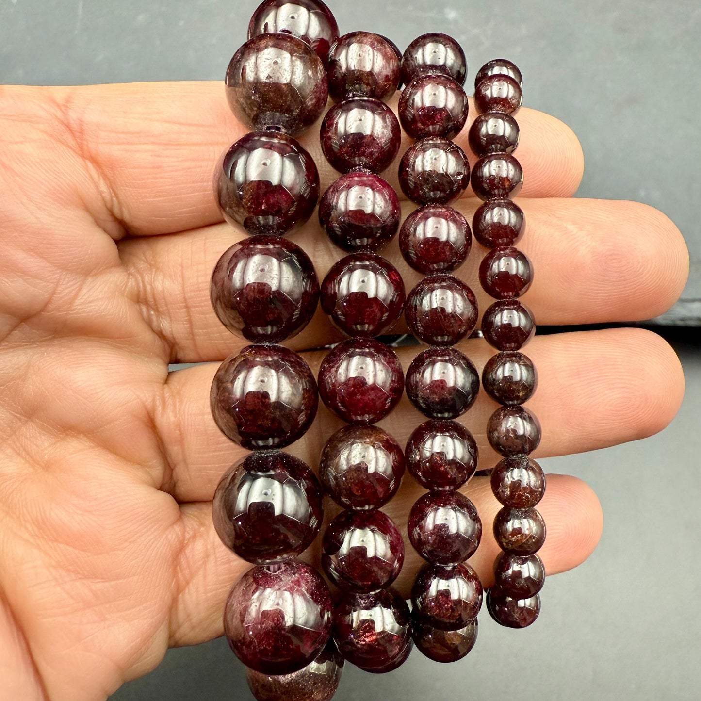 Handmade Almandine Garnet Bead Bracelet – Crystal for Passion & Strength