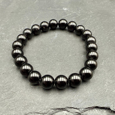 Black Tourmaline Round Bead Bracelet – 6mm 8mm 10mm 12mm | Protection Crystal | Handmade Stretch Bracelet