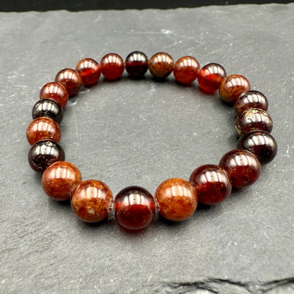 AAA Almandine Garnet Bead Bracelet – Handmade Crystal Jewelry
