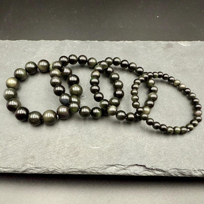 Rainbow Obsidian Bracelet – Handmade Crystal Jewelry for Protection, Emotional Healing & Grounding