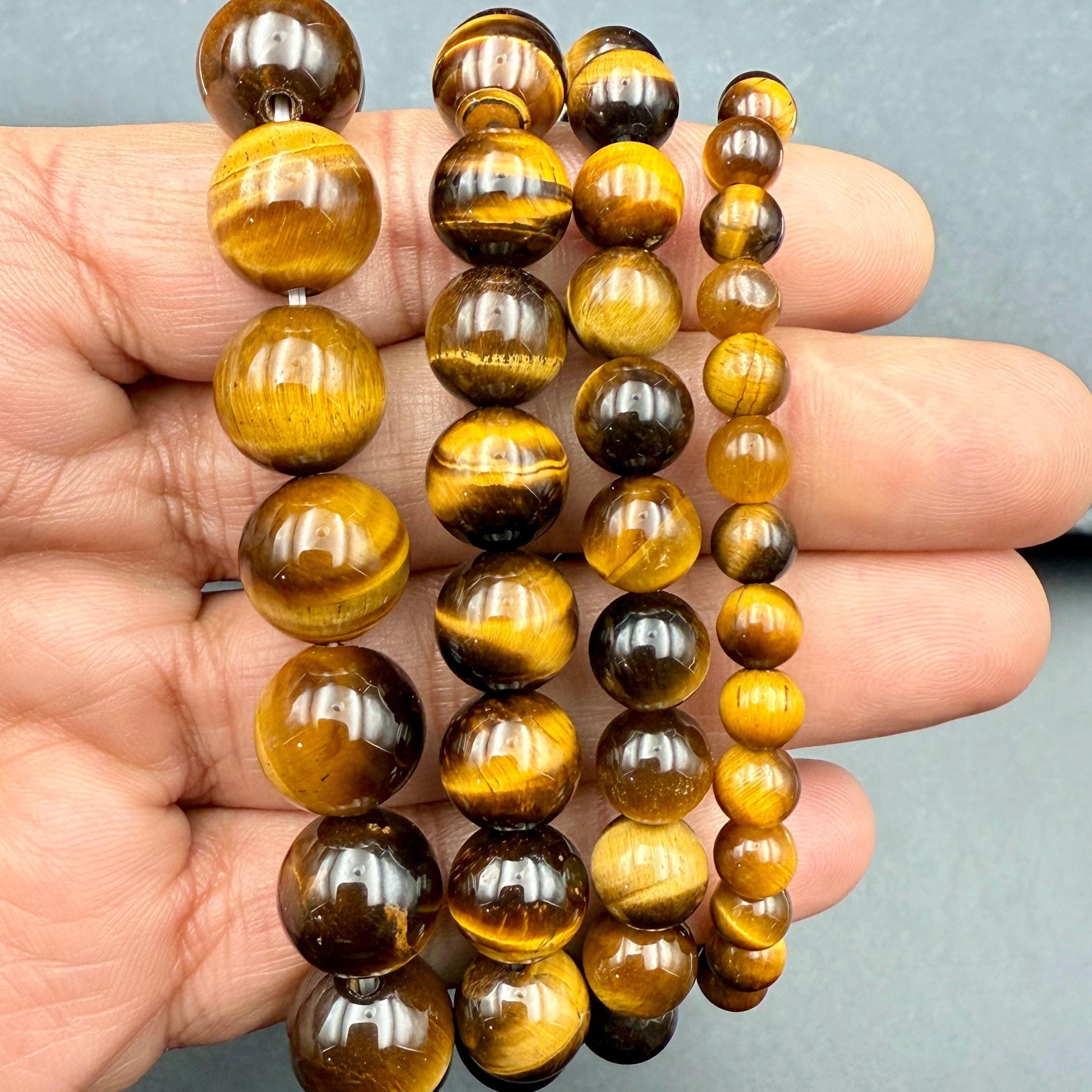 Natural Tiger Eye Bracelet  - AAA+ |6mm 8mm 10mm 12mm | Protection Wealth Confidence | Unisex