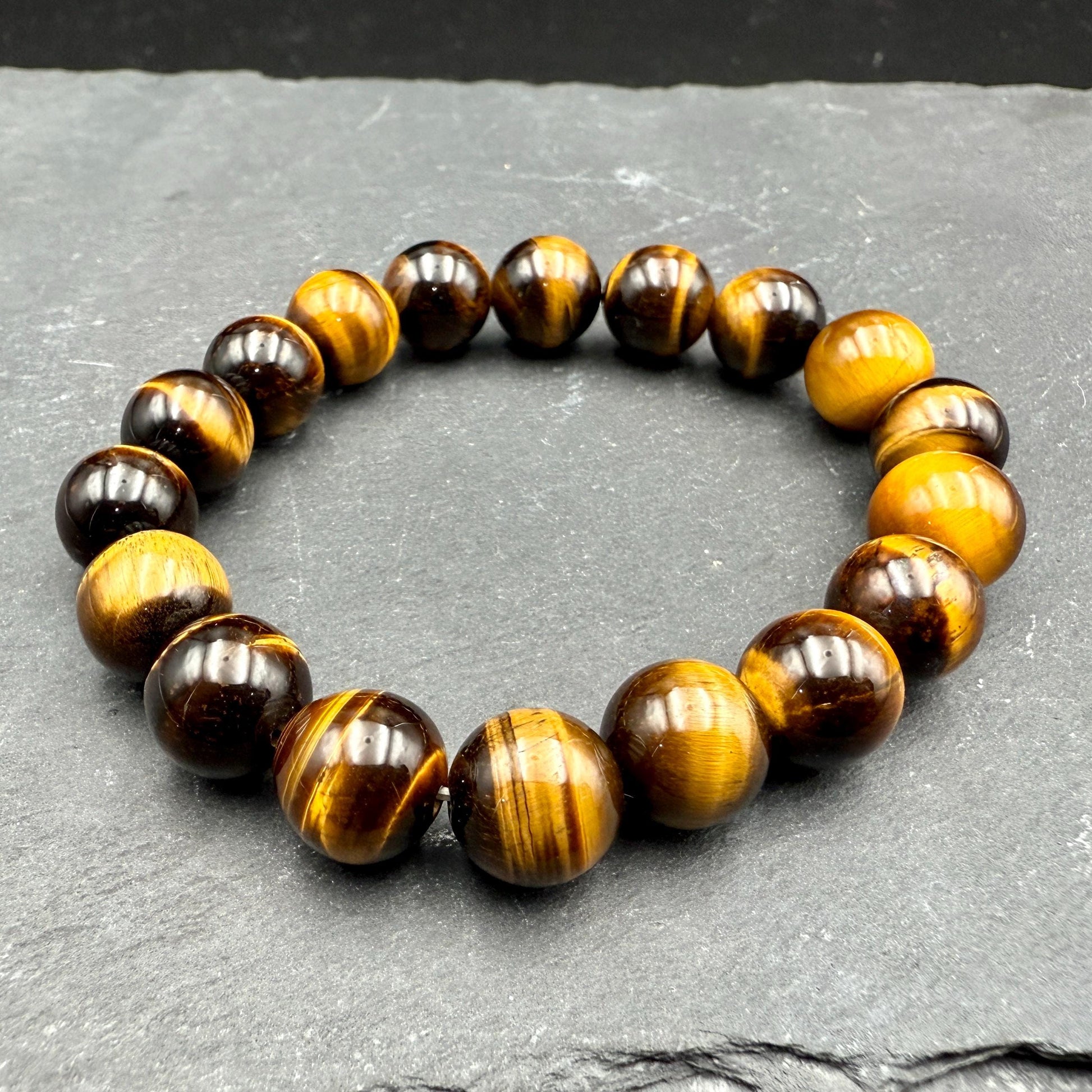 Natural Tiger Eye Bracelet  - AAA+ |6mm 8mm 10mm 12mm | Protection Wealth Confidence | Unisex
