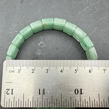 Green Aventurine Rectangular Faceted Bracelet 10x12MM • Natural Luck & Prosperity Crystal • Heart Chakra Healing Jewelry