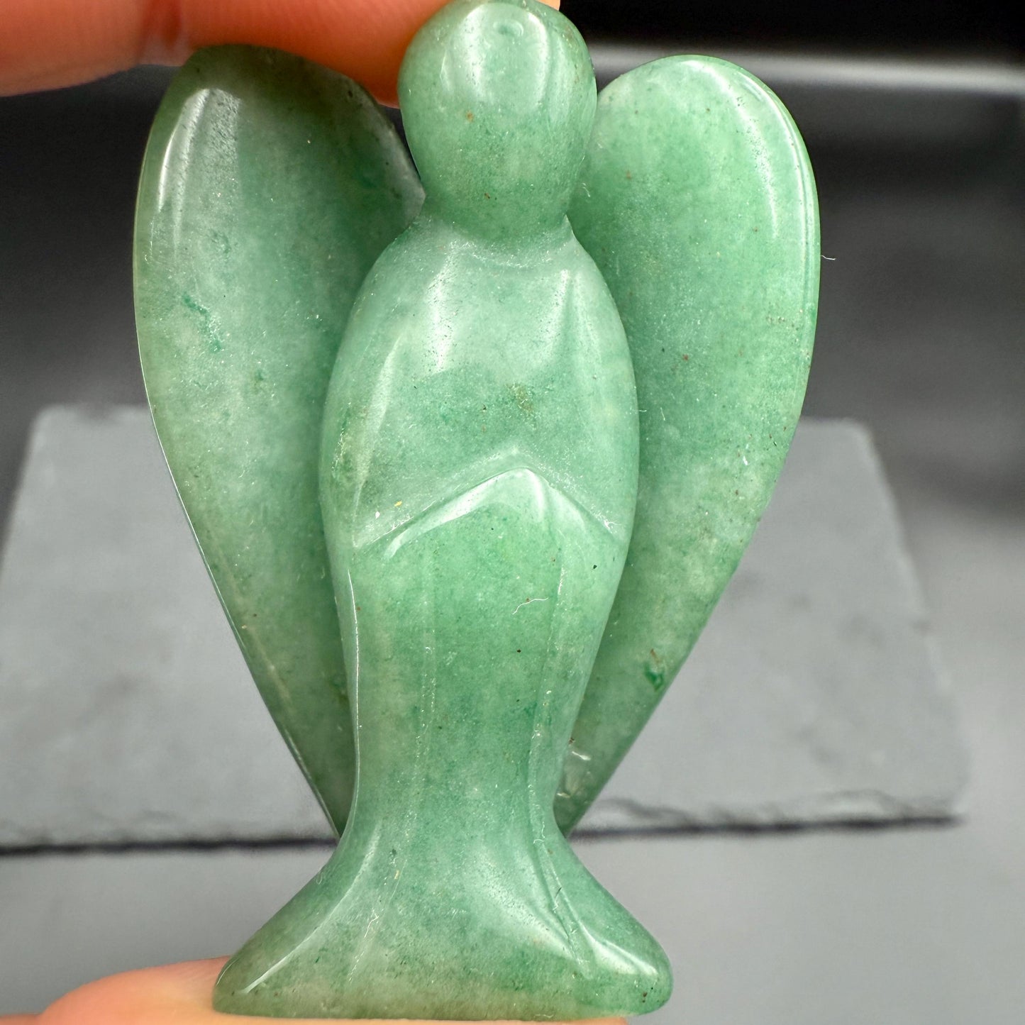 Green Aventurine Guardian Angel – Crystal of Luck, Harmony & Emotional Healing (2")