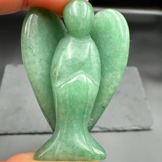 Green Aventurine Guardian Angel – Crystal of Luck, Harmony & Emotional Healing (2")