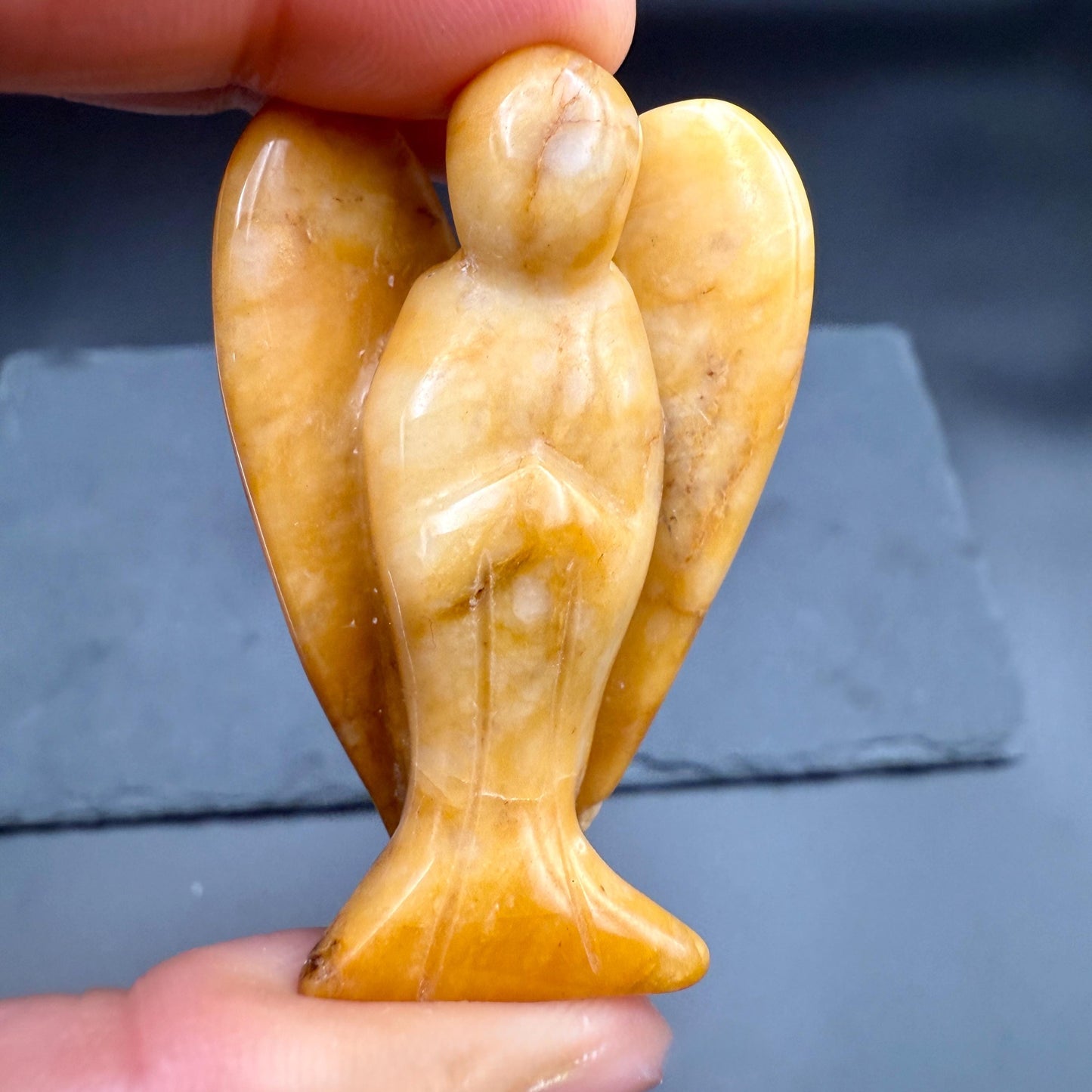 Yellow Jasper Angel – Crystal of Confidence, Protection & Emotional Strength (2")