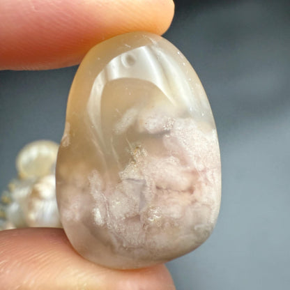 Flower Agate Tumbled Stone – Natural Crystal for Growth, Self-Love, Healing & Emotional Transformation