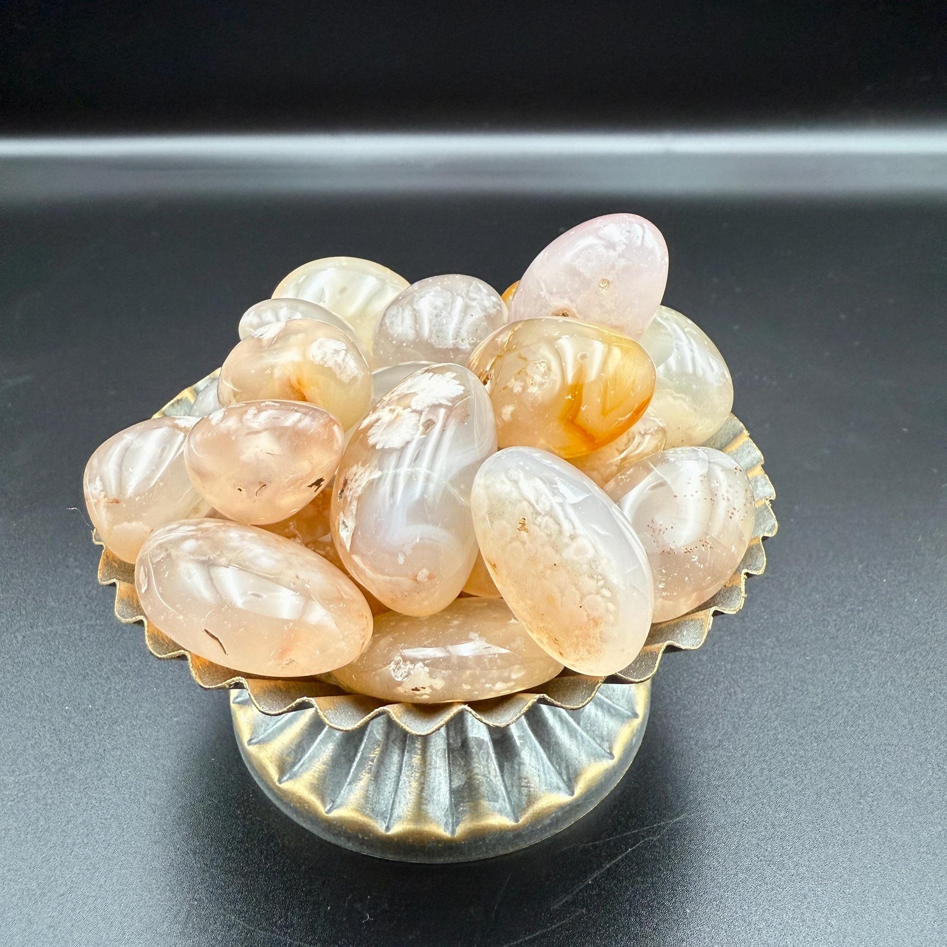 Flower Agate Tumbled Stone – Natural Crystal for Growth, Self-Love, Healing & Emotional Transformation