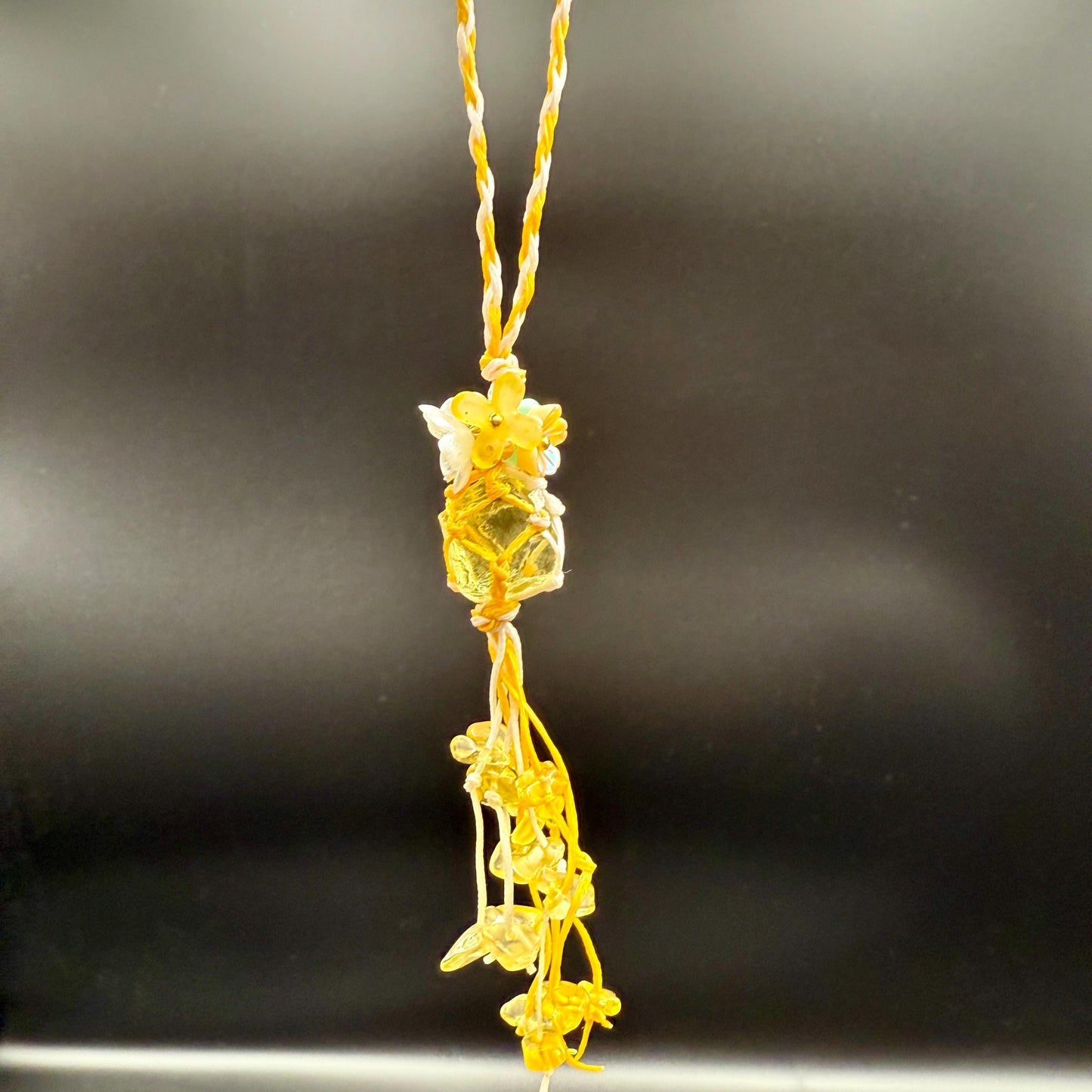 Handmade Citrine Crystal Bag Charm – Bohemian Tassel Keychain