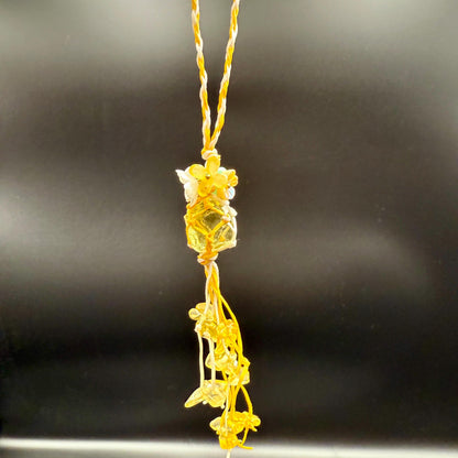 Handmade Citrine Crystal Bag Charm – Bohemian Tassel Keychain