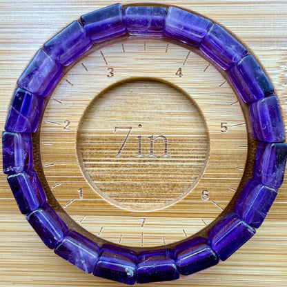Amethyst Bracelet 11MM – Square Pyramid Cut Crystal for Calm, Intuition & Spiritual Protection