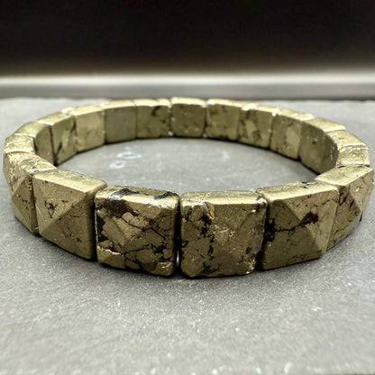 Pyrite Pyramid Cut Bracelet — Confidence & Abundance