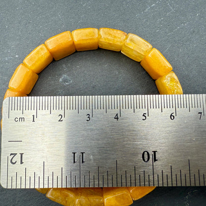 Yellow Aventurine Bracelet 10.5×14MM – Square Pyramid Cut Crystal for Confidence, Joy & Personal Power