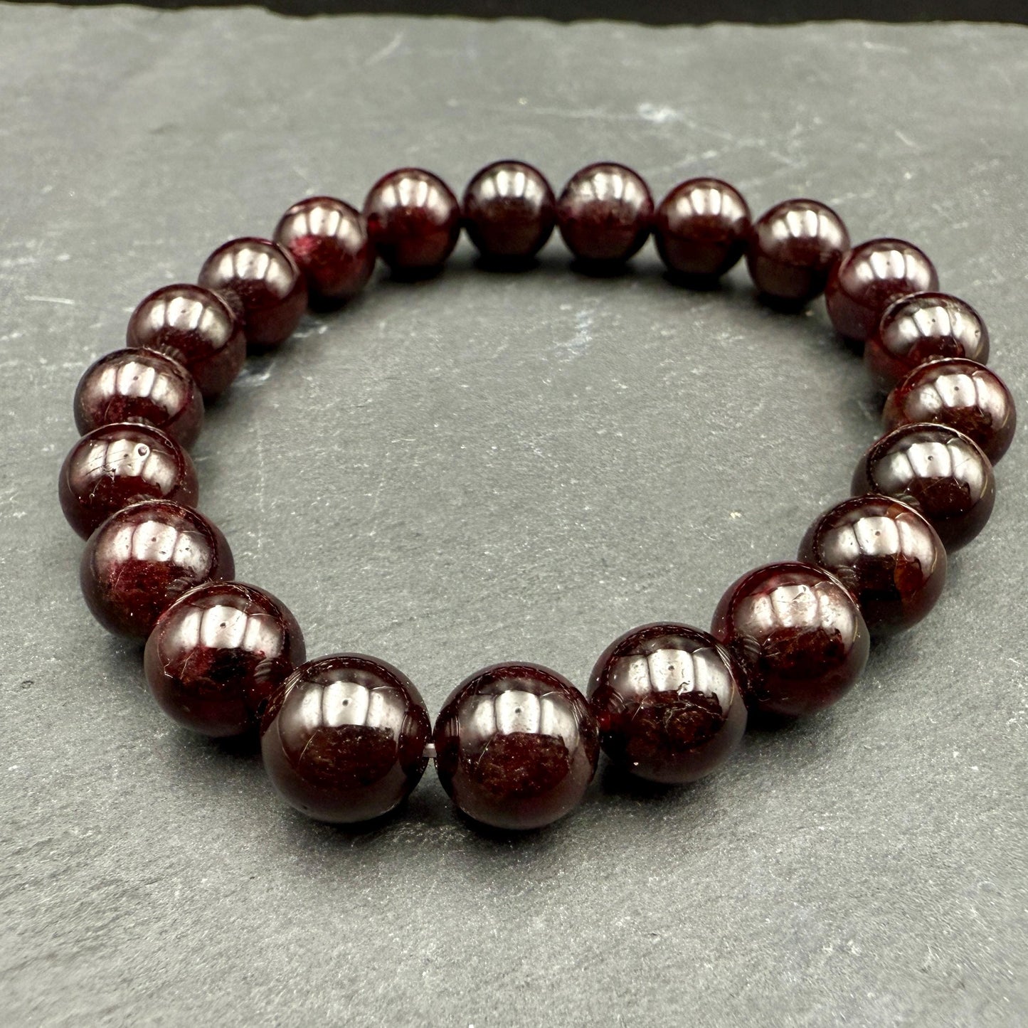 Handmade Almandine Garnet Bead Bracelet – Crystal for Passion & Strength